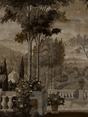 Les jardins de Livia Brun sépia patiné