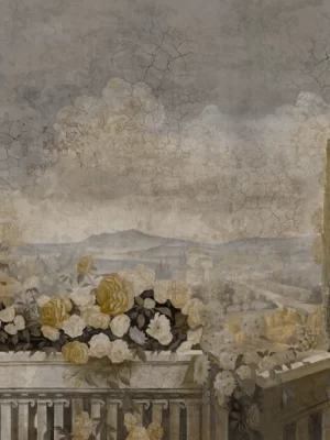 Les Roses de Santa Giulia Grisaille sépia patine XVIIIème