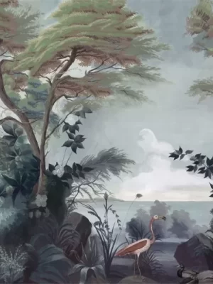 Le jardin au flamant rose Couleur